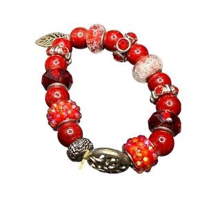 Anthropologie hand made glass bead bracelet